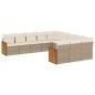 vidaXL 11-tlg. Garten-Sofagarnitur mit Kissen Beige Poly Rattan vidaXL 11-tlg. Garten-Sofagarnitur mit Kissen Beige Poly Rattan