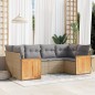 vidaXL 6-tlg. Garten-Sofagarnitur mit Kissen Beige Poly Rattan vidaXL 6-tlg. Garten-Sofagarnitur mit Kissen Beige Poly Rattan
