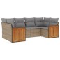 vidaXL 6-tlg. Garten-Sofagarnitur mit Kissen Beige Poly Rattan vidaXL 6-tlg. Garten-Sofagarnitur mit Kissen Beige Poly Rattan