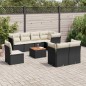 vidaXL 9-tlg. Garten-Sofagarnitur mit Kissen Schwarz Poly Rattan vidaXL 9-tlg. Garten-Sofagarnitur mit Kissen Schwarz Poly Rattan