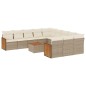 vidaXL 12-tlg. Garten-Sofagarnitur mit Kissen Beige Poly Rattan vidaXL 12-tlg. Garten-Sofagarnitur mit Kissen Beige Poly Rattan