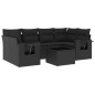 vidaXL 7-tlg. Garten-Sofagarnitur mit Kissen Schwarz Poly Rattan vidaXL 7-tlg. Garten-Sofagarnitur mit Kissen Schwarz Poly Rattan