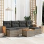 vidaXL 7-tlg. Garten-Sofagarnitur mit Kissen Grau Poly Rattan vidaXL 7-tlg. Garten-Sofagarnitur mit Kissen Grau Poly Rattan