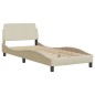 vidaXL Bettgestell mit Kopfteil Creme 90x190 cm Stoff vidaXL Bettgestell mit Kopfteil Creme 90x190 cm Stoff