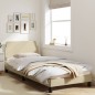 vidaXL Bettgestell mit Kopfteil Creme 90x190 cm Stoff vidaXL Bettgestell mit Kopfteil Creme 90x190 cm Stoff