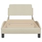 vidaXL Bettgestell mit Kopfteil Creme 90x190 cm Stoff vidaXL Bettgestell mit Kopfteil Creme 90x190 cm Stoff