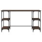 vidaXL Schreibtisch Braun Eichen-Optik 140x50x75 cm Metall vidaXL Schreibtisch Braun Eichen-Optik 140x50x75 cm Metall