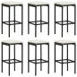 7-tlg. Gartenbar-Set mit Kissen Poly Rattan Schwarz 7-tlg. Gartenbar-Set mit Kissen Poly Rattan Schwarz