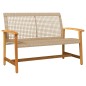 vidaXL Gartenbank Beige 112 cm Poly Rattan und Akazienholz vidaXL Gartenbank Beige 112 cm Poly Rattan und Akazienholz
