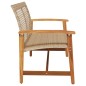 vidaXL Gartenbank Beige 112 cm Poly Rattan und Akazienholz vidaXL Gartenbank Beige 112 cm Poly Rattan und Akazienholz