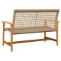 vidaXL Gartenbank Beige 112 cm Poly Rattan und Akazienholz vidaXL Gartenbank Beige 112 cm Poly Rattan und Akazienholz