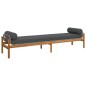 vidaXL Gartenbank mit Kissen Grau Poly Rattan Akazie vidaXL Gartenbank mit Kissen Grau Poly Rattan Akazie