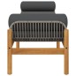 vidaXL Gartenbank mit Kissen Grau Poly Rattan Akazie vidaXL Gartenbank mit Kissen Grau Poly Rattan Akazie