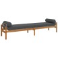 vidaXL Gartenbank mit Kissen Grau Poly Rattan Akazie vidaXL Gartenbank mit Kissen Grau Poly Rattan Akazie