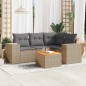 vidaXL 5-tlg. Garten-Sofagarnitur mit Kissen Beige Poly Rattan vidaXL 5-tlg. Garten-Sofagarnitur mit Kissen Beige Poly Rattan