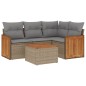 vidaXL 5-tlg. Garten-Sofagarnitur mit Kissen Beige Poly Rattan vidaXL 5-tlg. Garten-Sofagarnitur mit Kissen Beige Poly Rattan