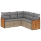 vidaXL 5-tlg. Garten-Sofagarnitur mit Kissen Beige Poly Rattan vidaXL 5-tlg. Garten-Sofagarnitur mit Kissen Beige Poly Rattan
