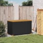 vidaXL Gartentruhe Schwarz 110x55x63 cm Poly Rattan Akazienholz vidaXL Gartentruhe Schwarz 110x55x63 cm Poly Rattan Akazienholz
