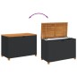 vidaXL Gartentruhe Schwarz 110x55x63 cm Poly Rattan Akazienholz vidaXL Gartentruhe Schwarz 110x55x63 cm Poly Rattan Akazienholz