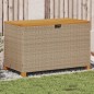vidaXL Gartentruhe Beige 110x55x63 cm Poly Rattan Akazienholz vidaXL Gartentruhe Beige 110x55x63 cm Poly Rattan Akazienholz