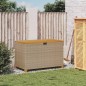vidaXL Gartentruhe Beige 110x55x63 cm Poly Rattan Akazienholz vidaXL Gartentruhe Beige 110x55x63 cm Poly Rattan Akazienholz