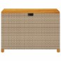vidaXL Gartentruhe Beige 110x55x63 cm Poly Rattan Akazienholz vidaXL Gartentruhe Beige 110x55x63 cm Poly Rattan Akazienholz
