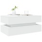 vidaXL Couchtisch mit LED-Leuchten Weiß 90x50x40 cm vidaXL Couchtisch mit LED-Leuchten Weiß 90x50x40 cm
