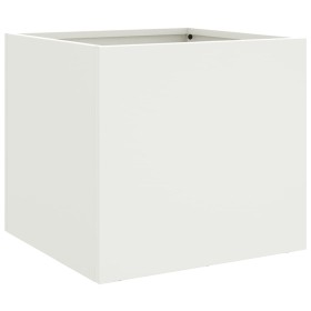 vidaXL Pflanzkübel Weiß 32x30x29 cm Kaltgewalzter Stahl