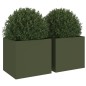 vidaXL Pflanzkübel 2 Stk. Olivgrün 32x30x29 cm Kaltgewalzter Stahl vidaXL Pflanzkübel 2 Stk. Olivgrün 32x30x29 cm Kaltgewalzter Stahl