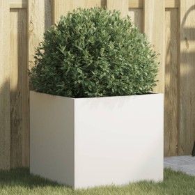 vidaXL Pflanzkübel Weiß 42x40x39 cm Kaltgewalzter Stahl