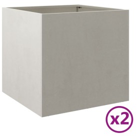 vidaXL Pflanzkübel 2 Stk. Silbern 42x40x39 cm Edelstahl