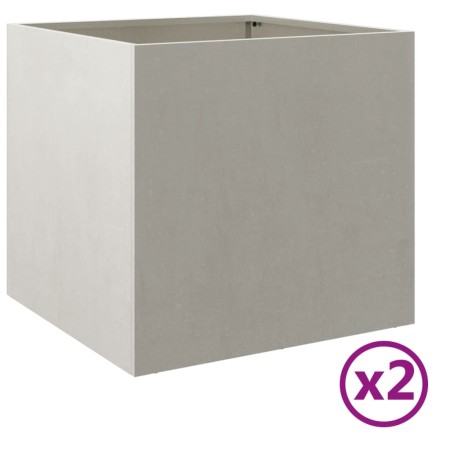 vidaXL Pflanzkübel 2 Stk. Silbern 42x40x39 cm Edelstahl