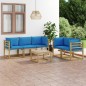 6-tlg. Garten-Lounge-Set mit Hellblauen Kissen 6-tlg. Garten-Lounge-Set mit Hellblauen Kissen