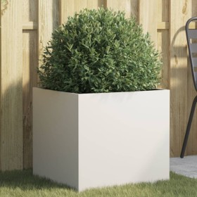 vidaXL Pflanzkübel Weiß 49x47x46 cm Kaltgewalzter Stahl