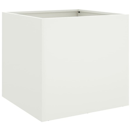 vidaXL Pflanzkübel Weiß 49x47x46 cm Kaltgewalzter Stahl
