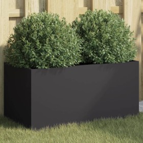 vidaXL Pflanzkübel Schwarz 62x30x29 cm Kaltgewalzter Stahl