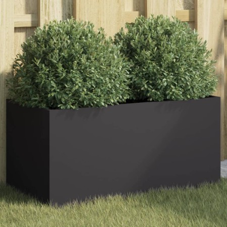 vidaXL Pflanzkübel Schwarz 62x30x29 cm Kaltgewalzter Stahl