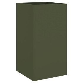 vidaXL Pflanzkübel Olivgrün 42x38x75 cm Kaltgewalzter Stahl