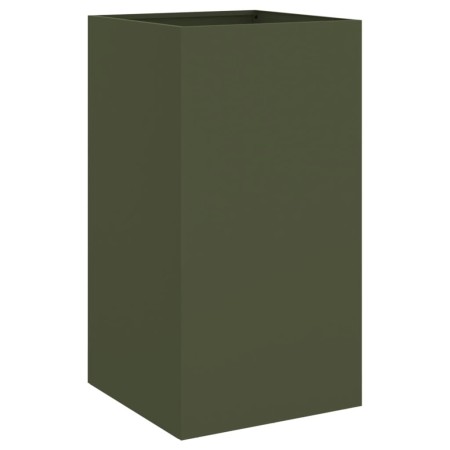 vidaXL Pflanzkübel Olivgrün 42x38x75 cm Kaltgewalzter Stahl