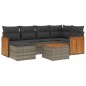 vidaXL 7-tlg. Garten-Sofagarnitur mit Kissen Grau Poly Rattan vidaXL 7-tlg. Garten-Sofagarnitur mit Kissen Grau Poly Rattan