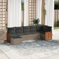 vidaXL 7-tlg. Garten-Sofagarnitur mit Kissen Grau Poly Rattan vidaXL 7-tlg. Garten-Sofagarnitur mit Kissen Grau Poly Rattan