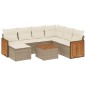 vidaXL 8-tlg. Garten-Sofagarnitur mit Kissen Beige Poly Rattan vidaXL 8-tlg. Garten-Sofagarnitur mit Kissen Beige Poly Rattan