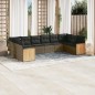 vidaXL 10-tlg. Garten-Sofagarnitur mit Kissen Grau Poly Rattan vidaXL 10-tlg. Garten-Sofagarnitur mit Kissen Grau Poly Rattan