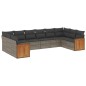 vidaXL 10-tlg. Garten-Sofagarnitur mit Kissen Grau Poly Rattan vidaXL 10-tlg. Garten-Sofagarnitur mit Kissen Grau Poly Rattan