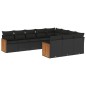 vidaXL 10-tlg. Garten-Sofagarnitur mit Kissen Schwarz Poly Rattan vidaXL 10-tlg. Garten-Sofagarnitur mit Kissen Schwarz Poly Rattan