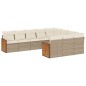 vidaXL 10-tlg. Garten-Sofagarnitur mit Kissen Beige Poly Rattan vidaXL 10-tlg. Garten-Sofagarnitur mit Kissen Beige Poly Rattan