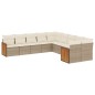 vidaXL 10-tlg. Garten-Sofagarnitur mit Kissen Beige Poly Rattan vidaXL 10-tlg. Garten-Sofagarnitur mit Kissen Beige Poly Rattan
