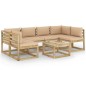 7-tlg. Garten-Lounge-Set mit Kissen Imprägniertes Kiefernholz 7-tlg. Garten-Lounge-Set mit Kissen Imprägniertes Kiefernholz