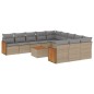 vidaXL 12-tlg. Garten-Sofagarnitur mit Kissen Beige Poly Rattan vidaXL 12-tlg. Garten-Sofagarnitur mit Kissen Beige Poly Rattan