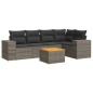 vidaXL 6-tlg. Garten-Sofagarnitur mit Kissen Grau Poly Rattan vidaXL 6-tlg. Garten-Sofagarnitur mit Kissen Grau Poly Rattan